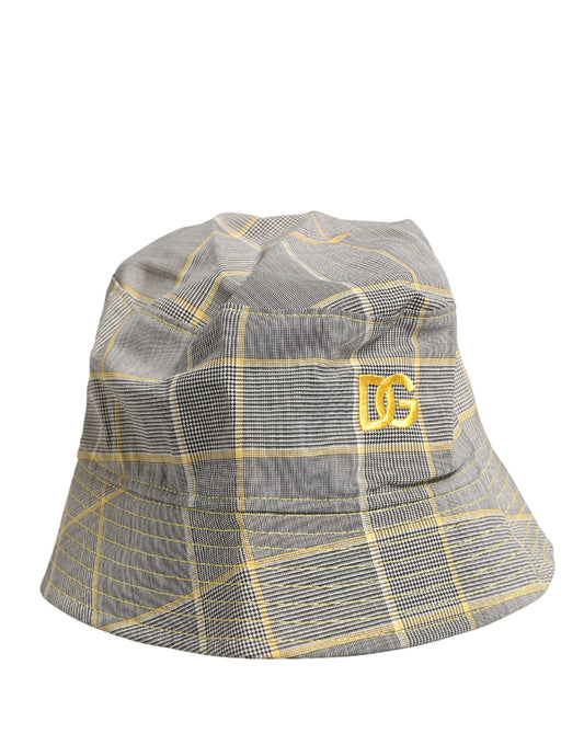 Dolce & Gabbana Men Gray Checkered Bucket Fisherman Capello Hat
