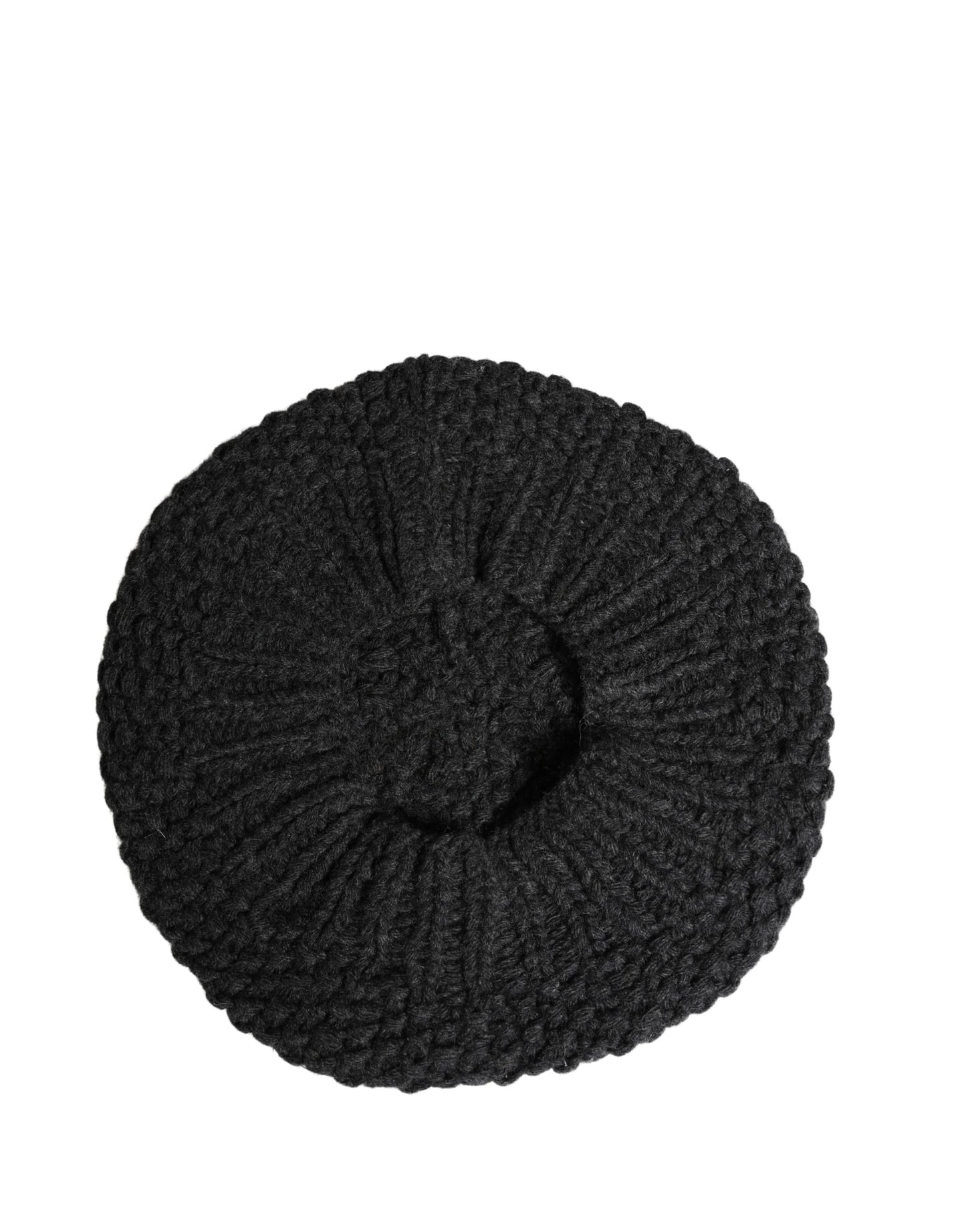 Dolce & Gabbana Black Virgin Wool Knitted Winter Beret Hat