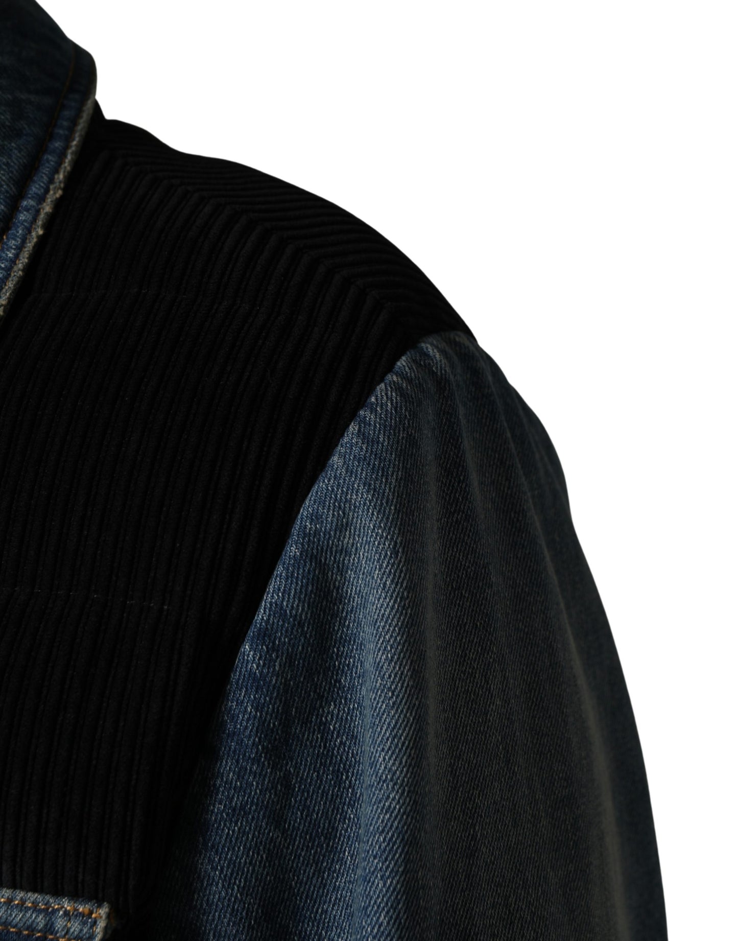 Dolce & Gabbana Black Blue Cotton Denim Blouson Men  Jacket