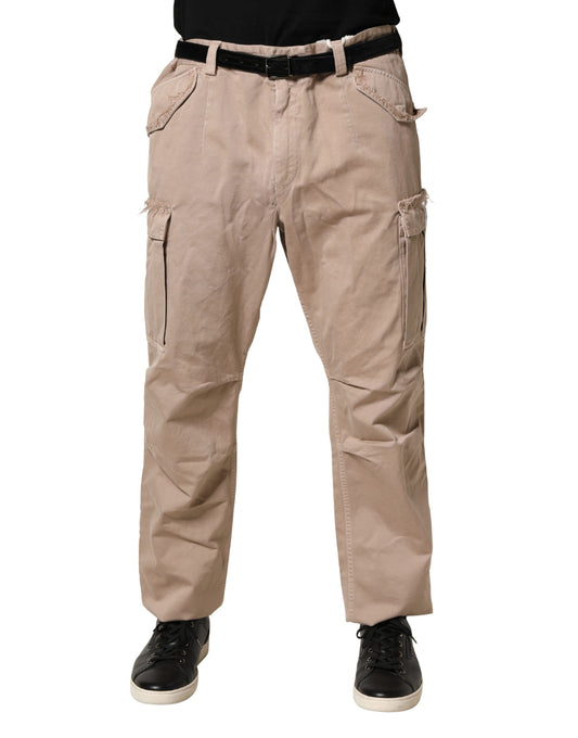 Dolce & Gabbana Beige Straight Cargo Chino Trouser Pants