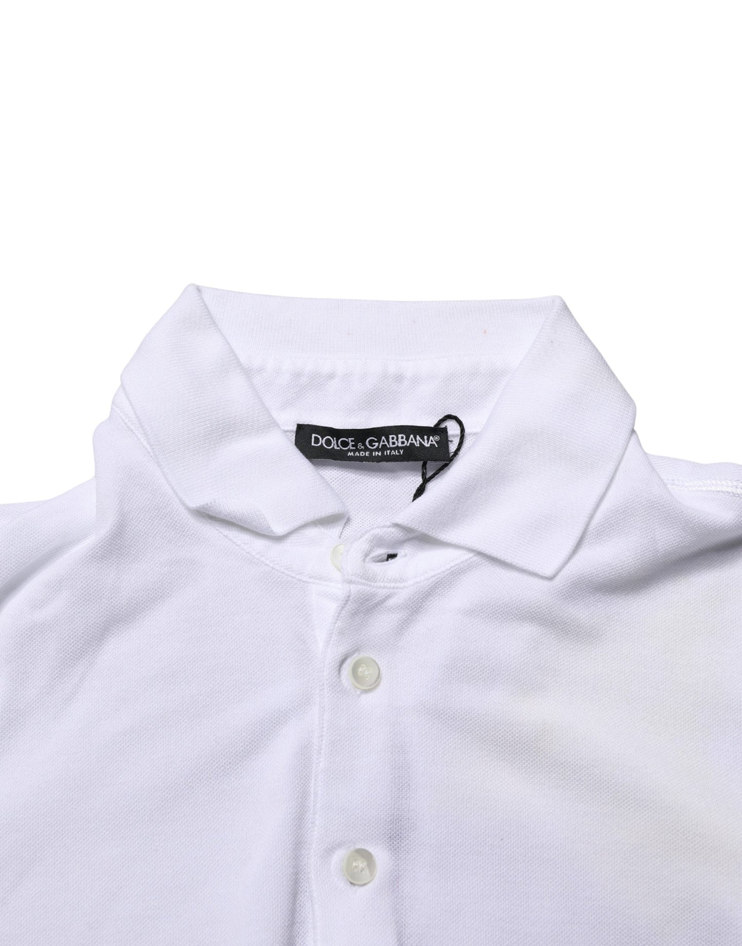 Dolce & Gabbana White Collared Short Sleeves Men Polo T-shirt
