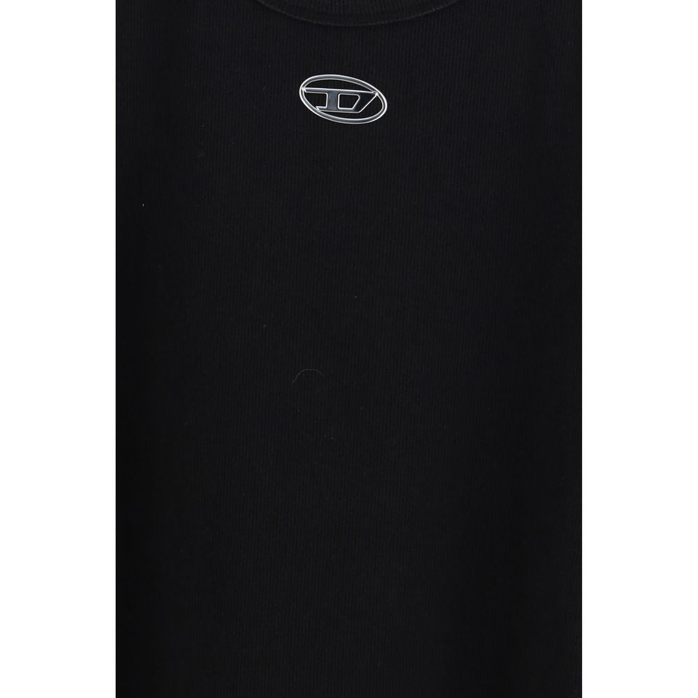 Diesel Black Cotton Tank Tops