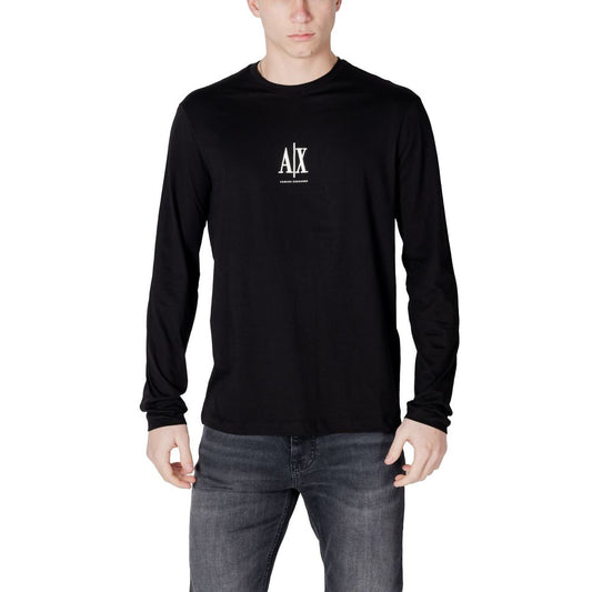 Armani Exchange Black Cotton Long Sleeve T-Shirt