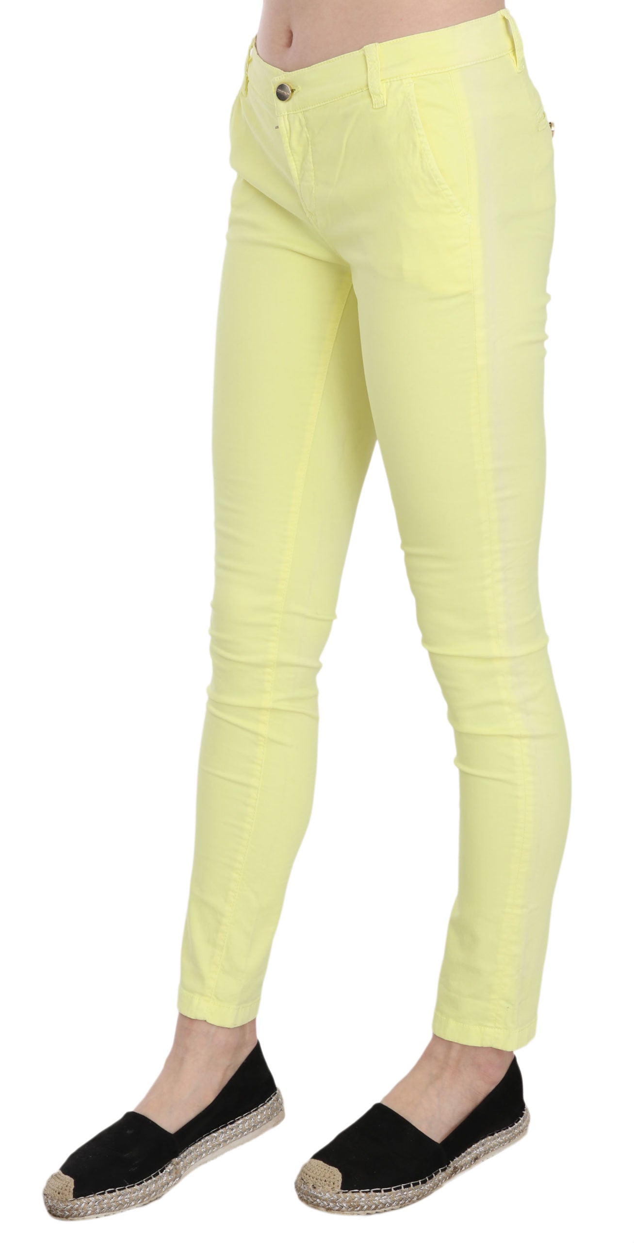 PINKO Chic yellow skinny casual pants with low waist