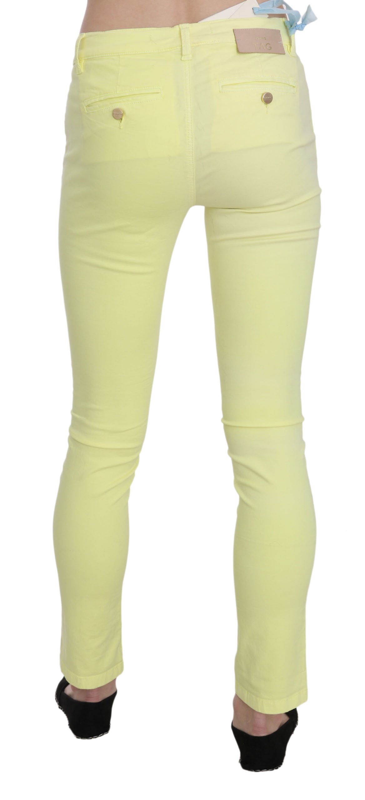 PINKO Chic yellow skinny casual pants with low waist