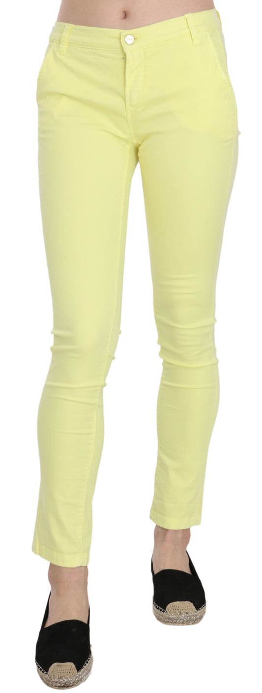 PINKO Chic yellow skinny casual pants with low waist