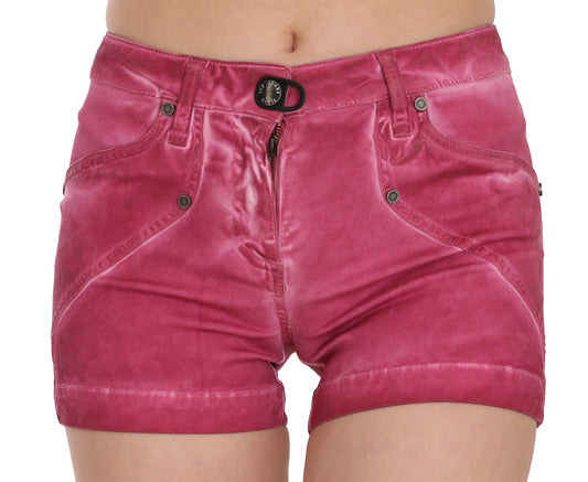 PLEIN SUD Schicke rosa gewaschene Denim-Shorts