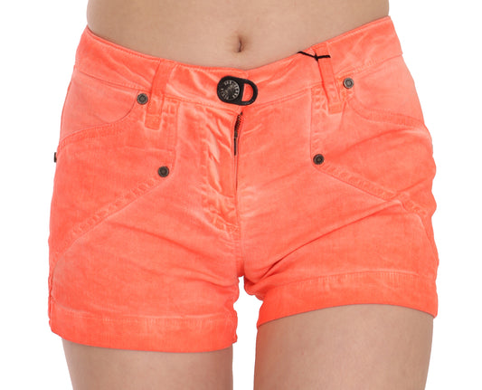 PLEIN SUD Chic orange mid-waist mini shorts