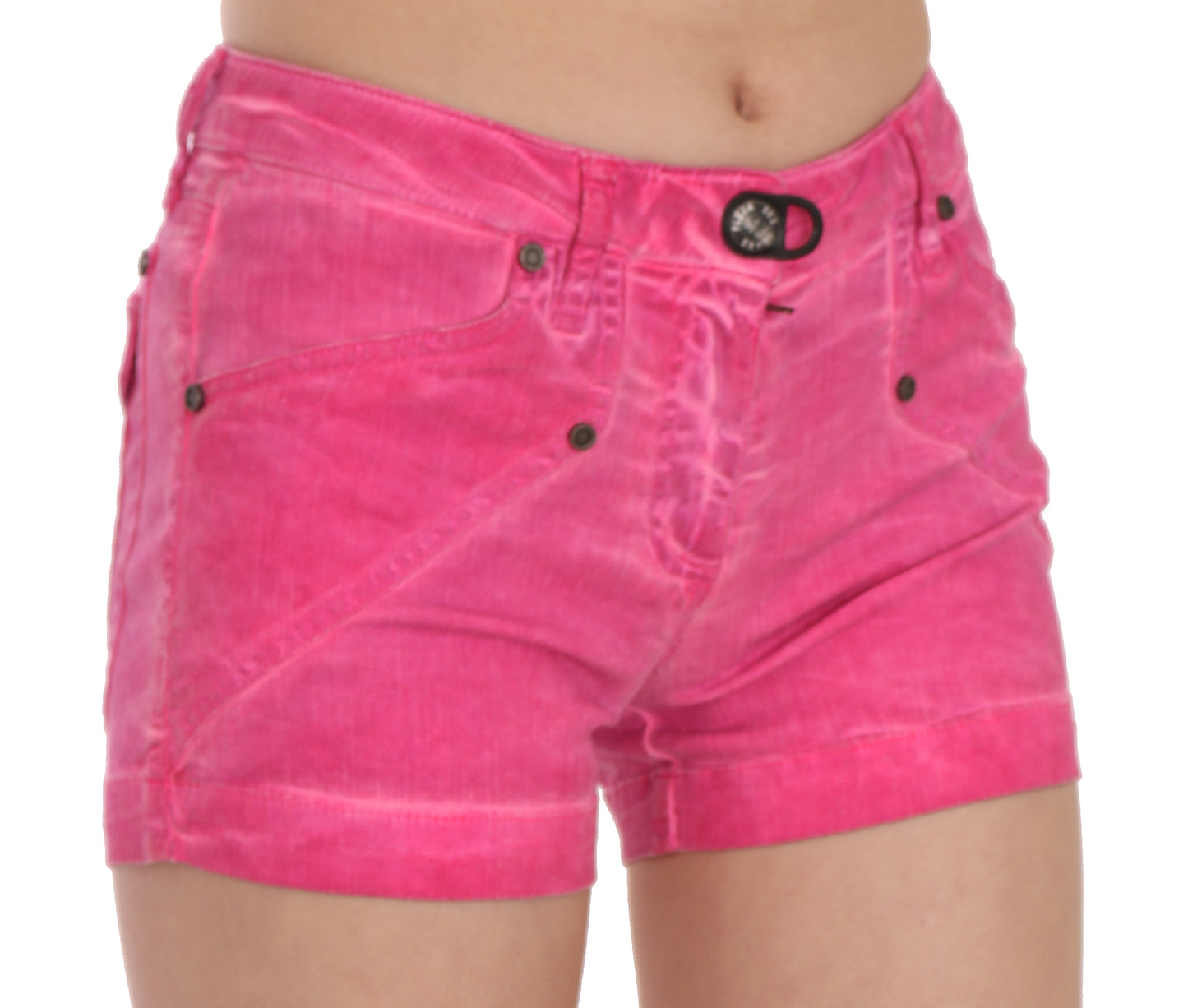 PLEIN SUD Chic pink mid-waist mini shorts