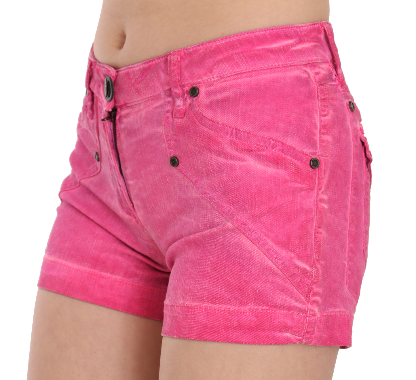 PLEIN SUD Chic pink mid-waist mini shorts