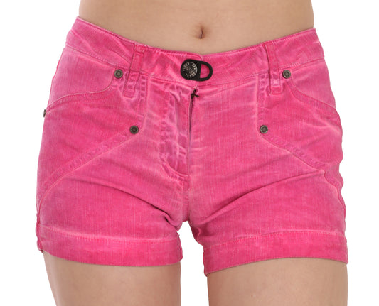 PLEIN SUD Chic pink mid-waist mini shorts