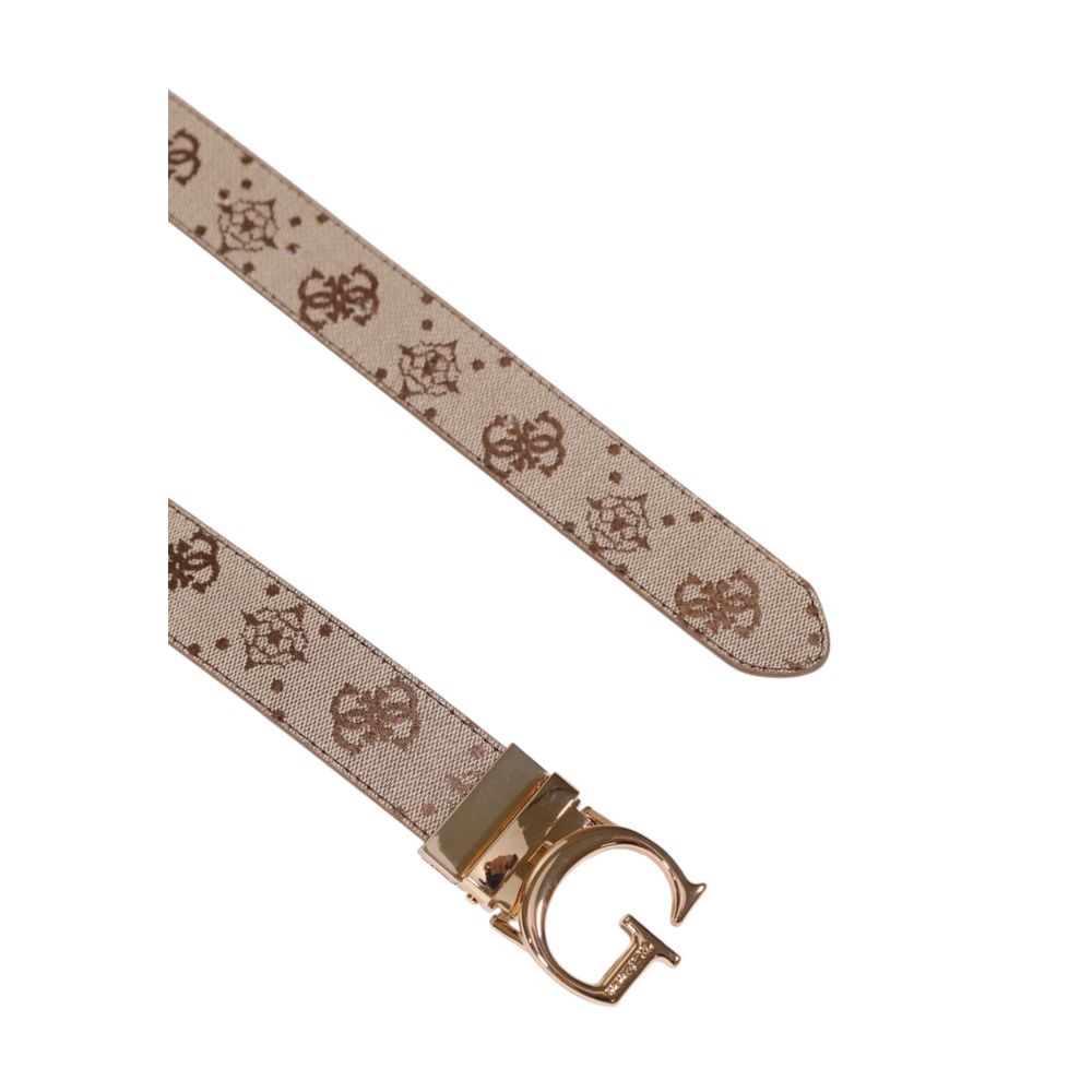 Guess White Polyester Thin Belt