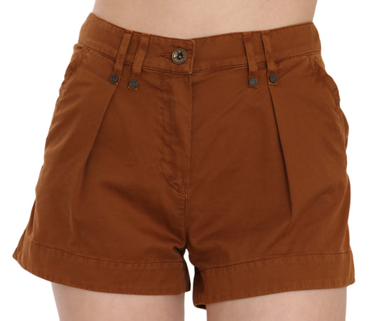 PLEIN SUD Chic brown mid-waist mini shorts