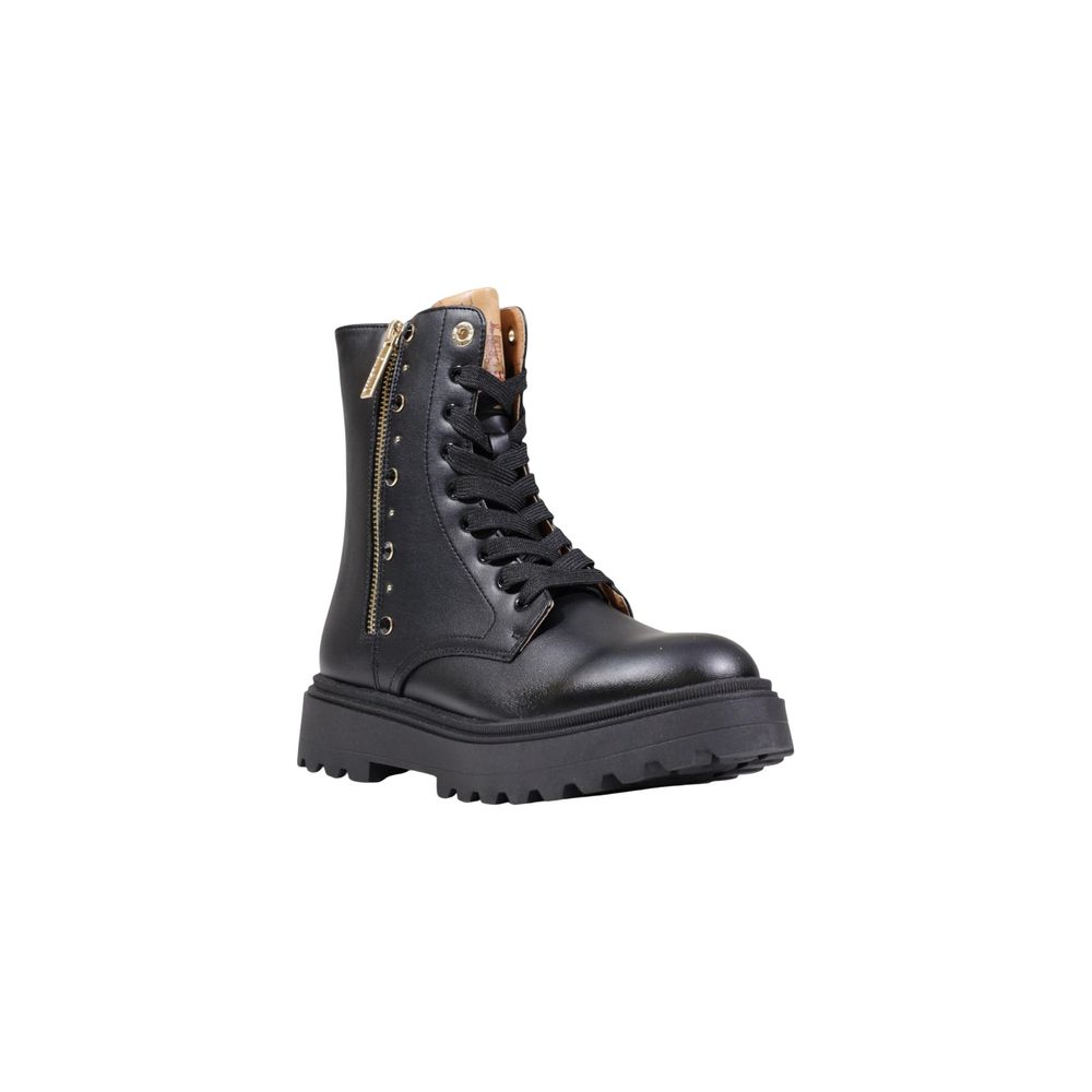 Alviero Martini Prima Classe Black Polyethylene Lace-Up Boots