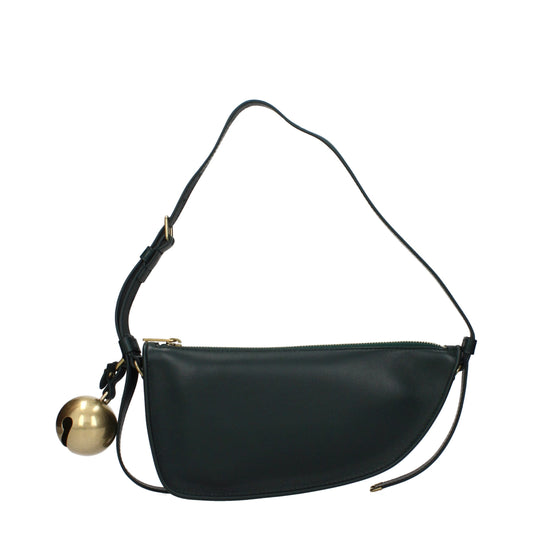 Burberry Green Leather Shoulder Bag
