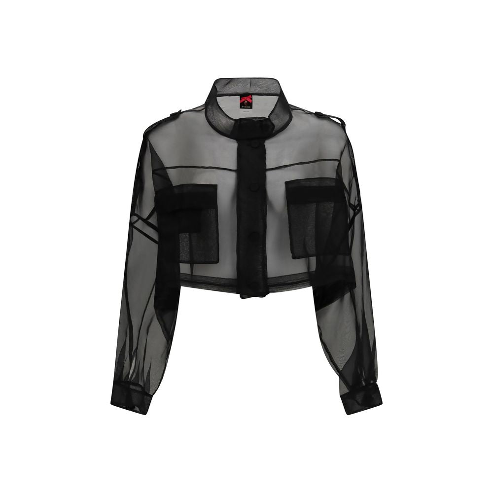 PINKO Black Silk Coat