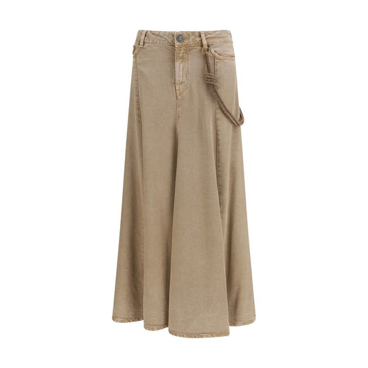 PINKO Beige Denim Skirt
