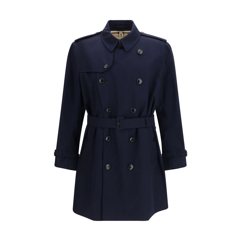 Burberry Blue Cotton Trench Coat