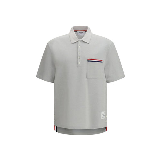 Thom Browne Gray Cotton Polo Shirt