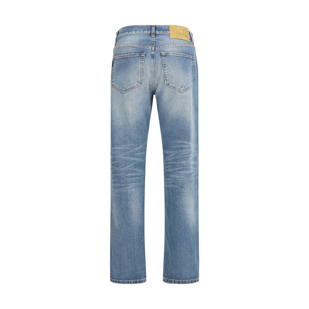 Haikure Blue Cotton Straight-Leg Jeans