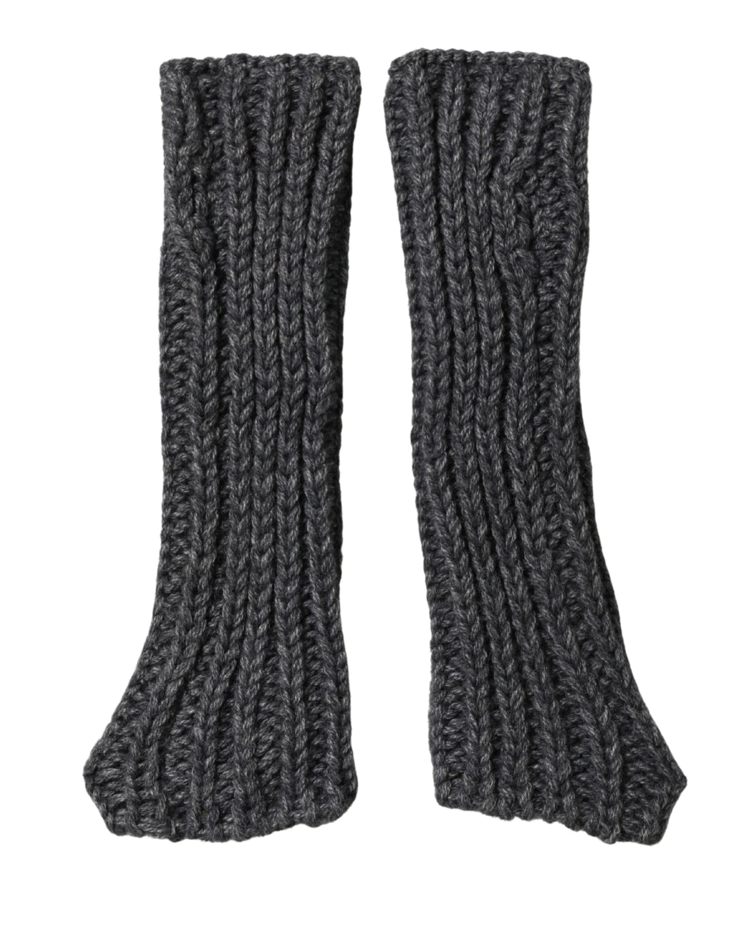 Dolce & Gabbana Gray Acrylic Knitted Fingerless Arm Warmer Gloves