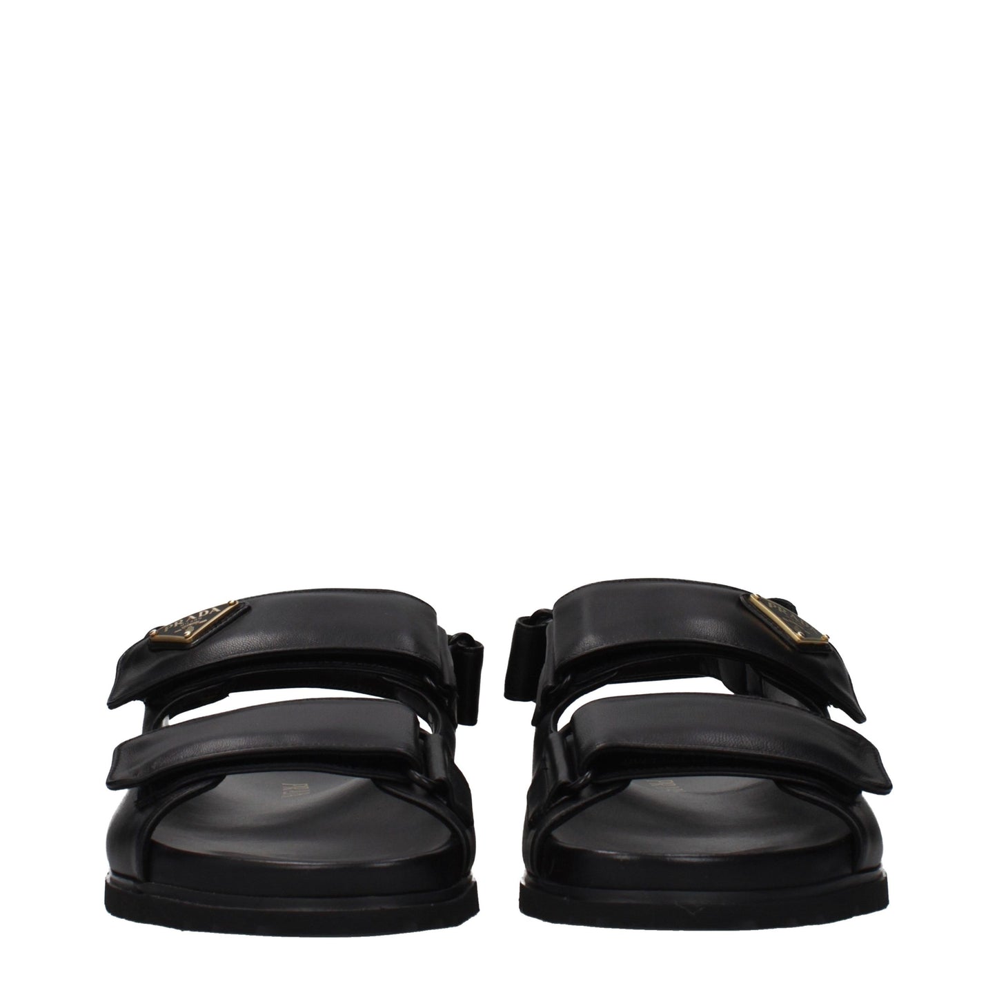 Prada Black Leather Sandals