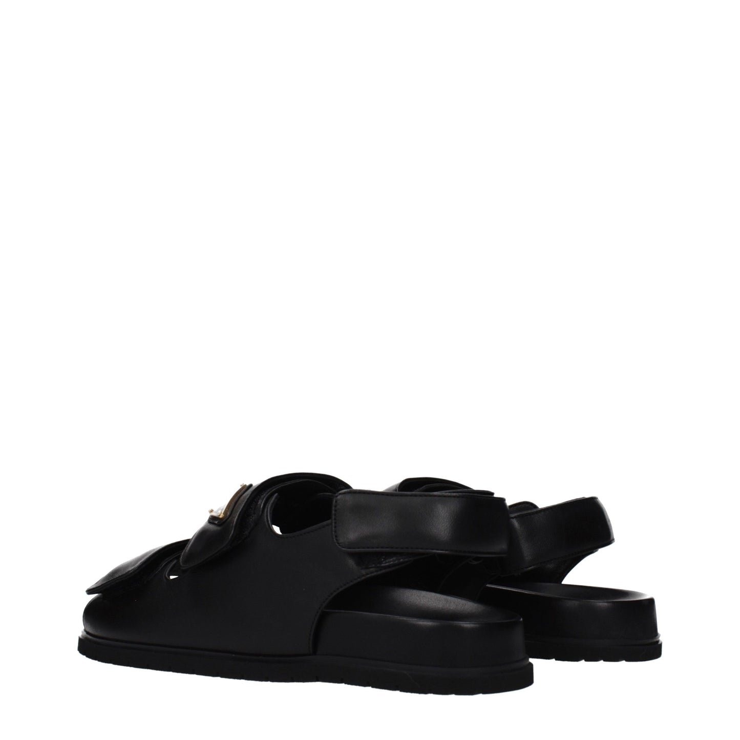 Prada Black Leather Sandals