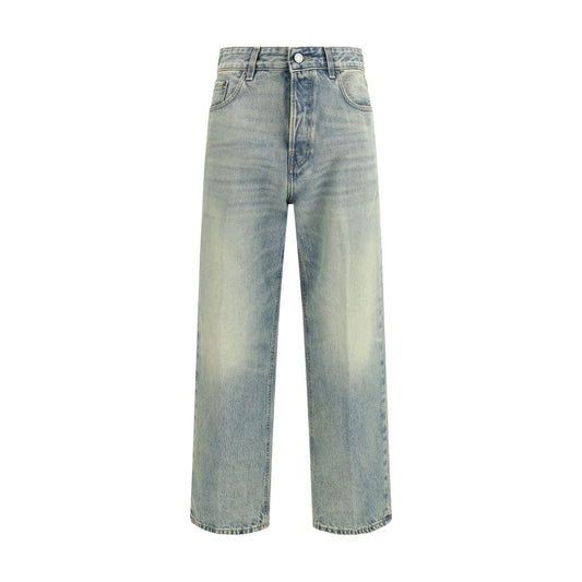 Haikure Blue Cotton Straight-Leg Jeans