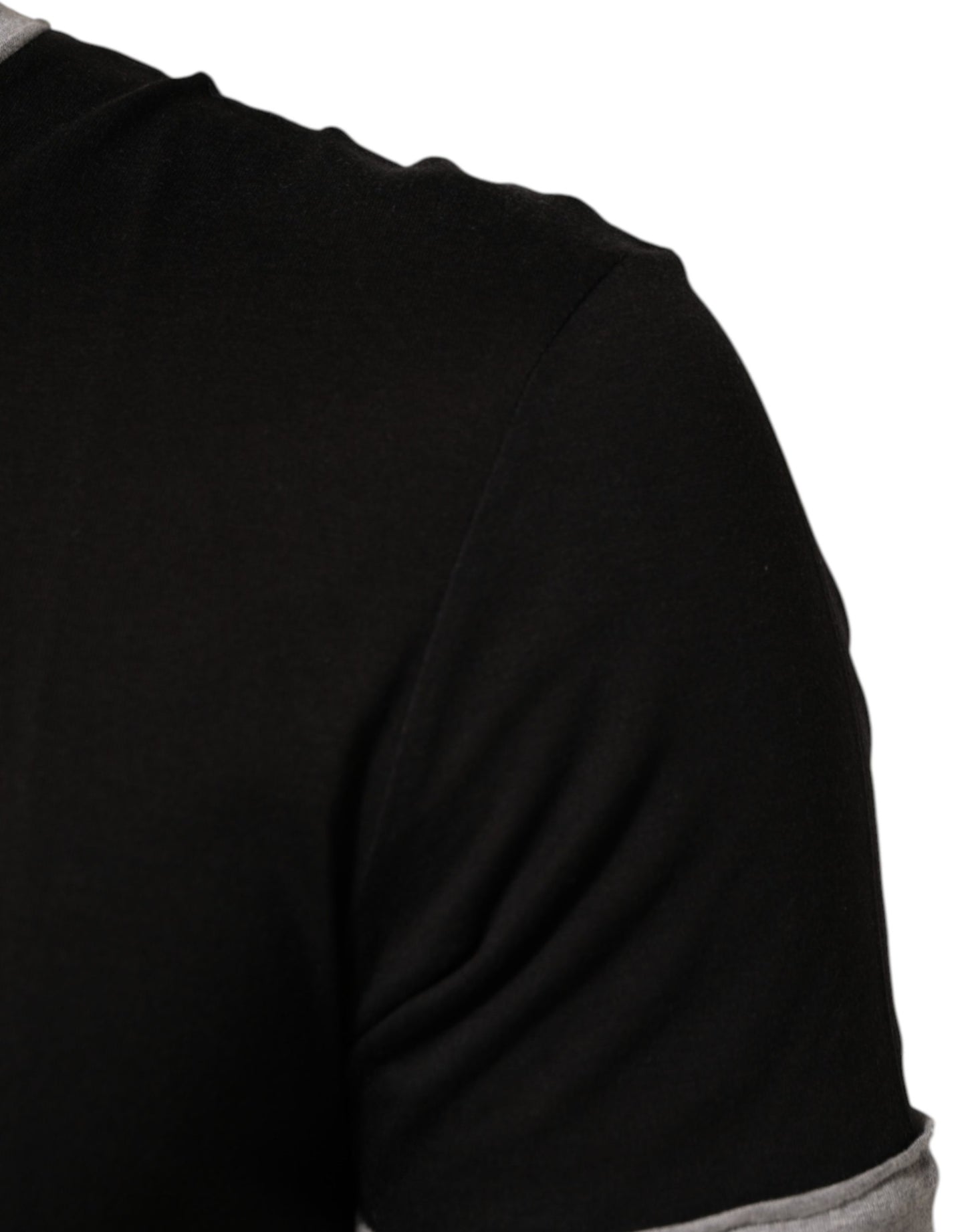 Dolce & Gabbana Black Two Tone DG Logo Print Cotton  T-shirt