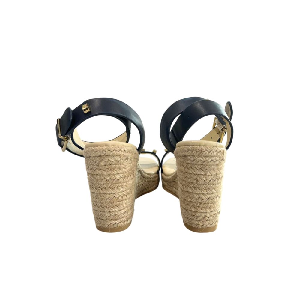 Borbonese Blue Leather Women's Platform Sandal