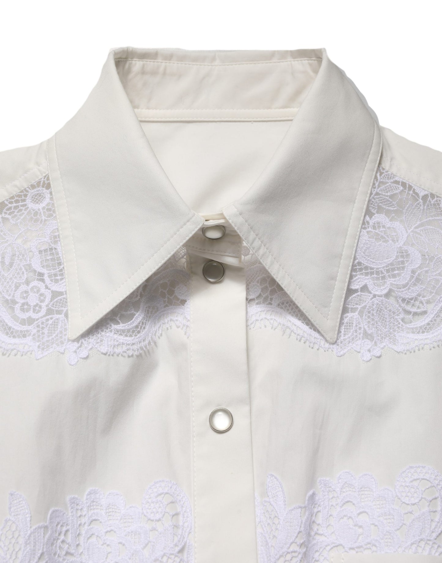 Dolce & Gabbana White Cotton Lace Trim Long Sleeves Jumpsuit