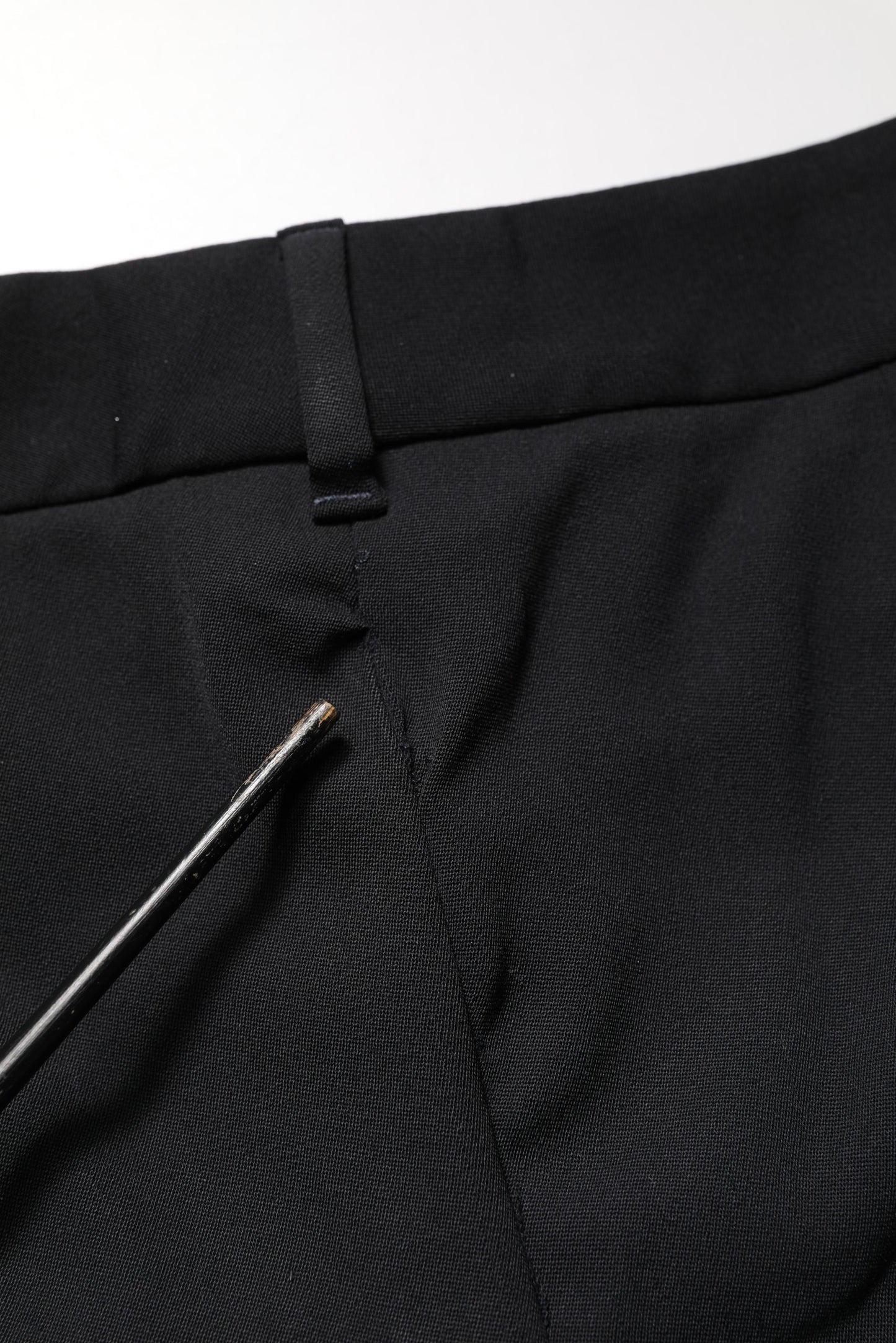 Dolce & Gabbana Black Wool High Waist Cropped Tapered Pants