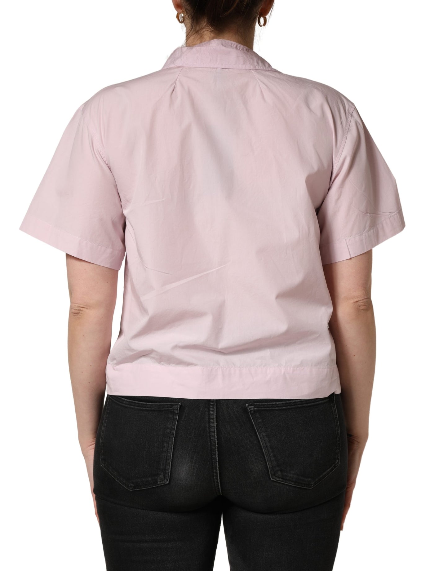 Dolce & Gabbana LightPink Cotton Collared Buttoned Blouse  Top