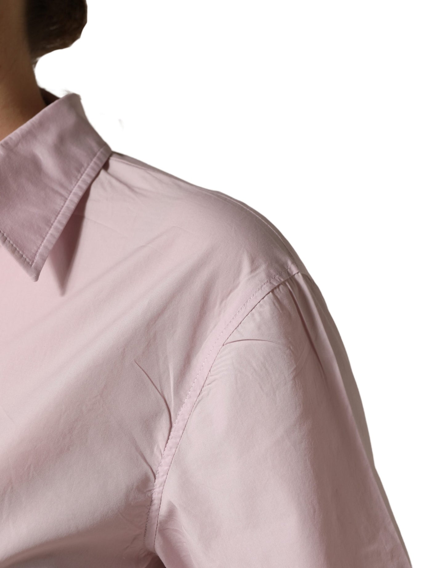 Dolce & Gabbana LightPink Cotton Collared Buttoned Blouse  Top