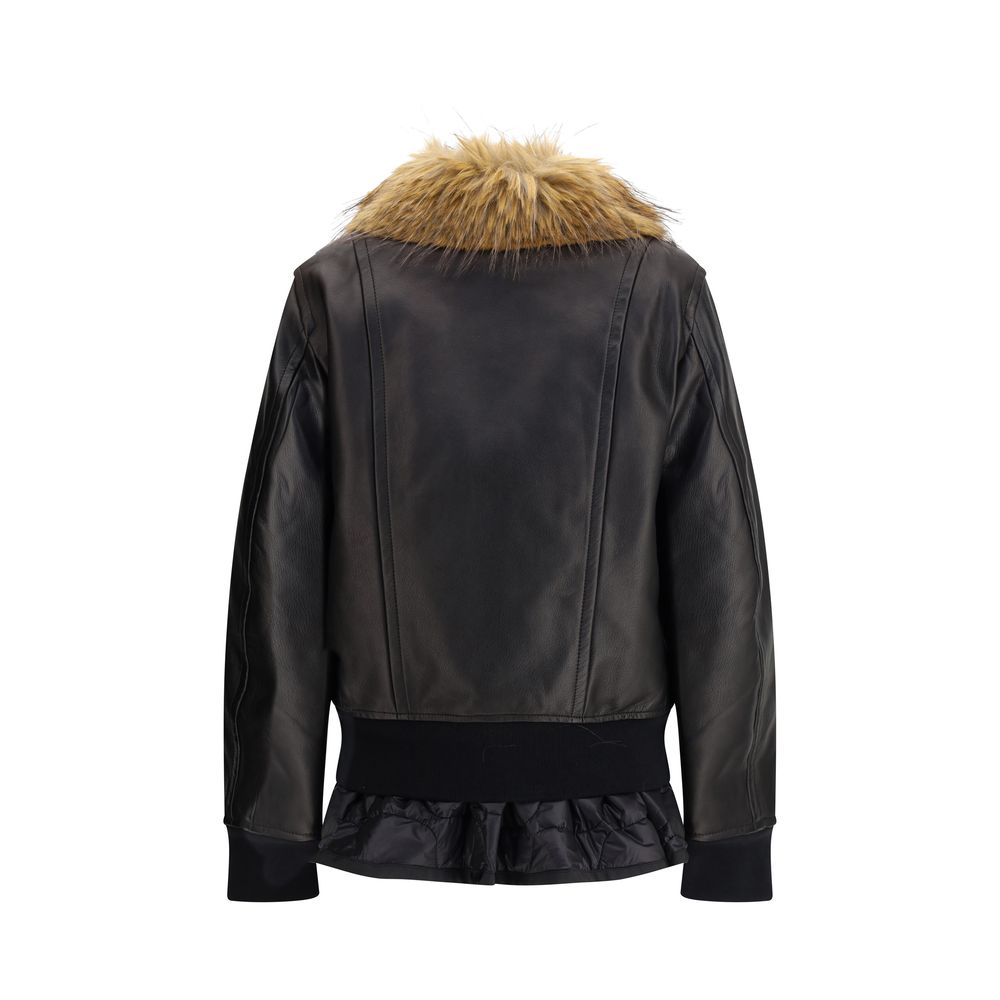 Sacai Black Leather Jacket