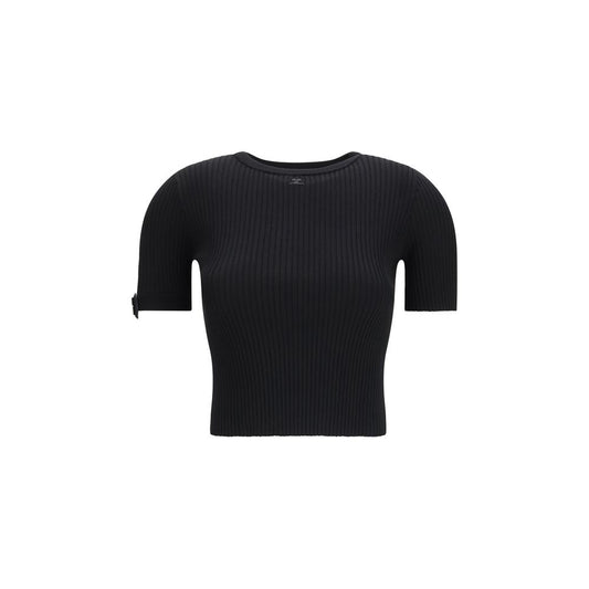 Courrèges Black Viscose T-Shirt