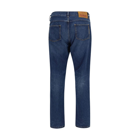 Dolce & Gabbana Blue Cotton Straight-Leg Jeans