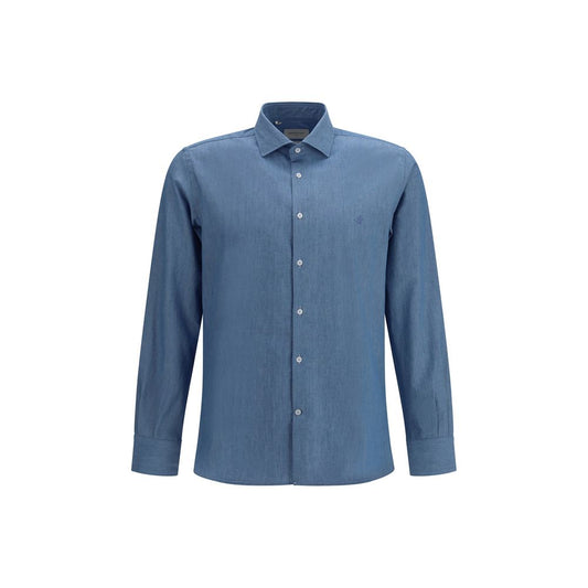 Brooksfield Blue Cotton Shirt