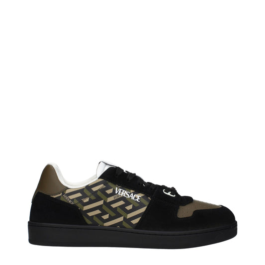 Versace Green Fabric Low Top Sneakers