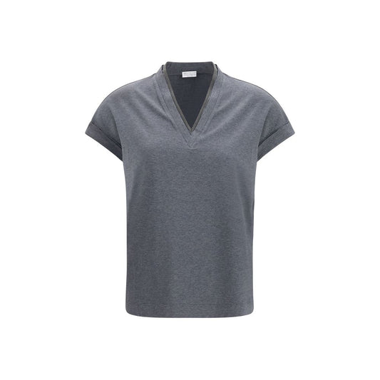 Brunello Cucinelli Gray Cotton T-Shirt