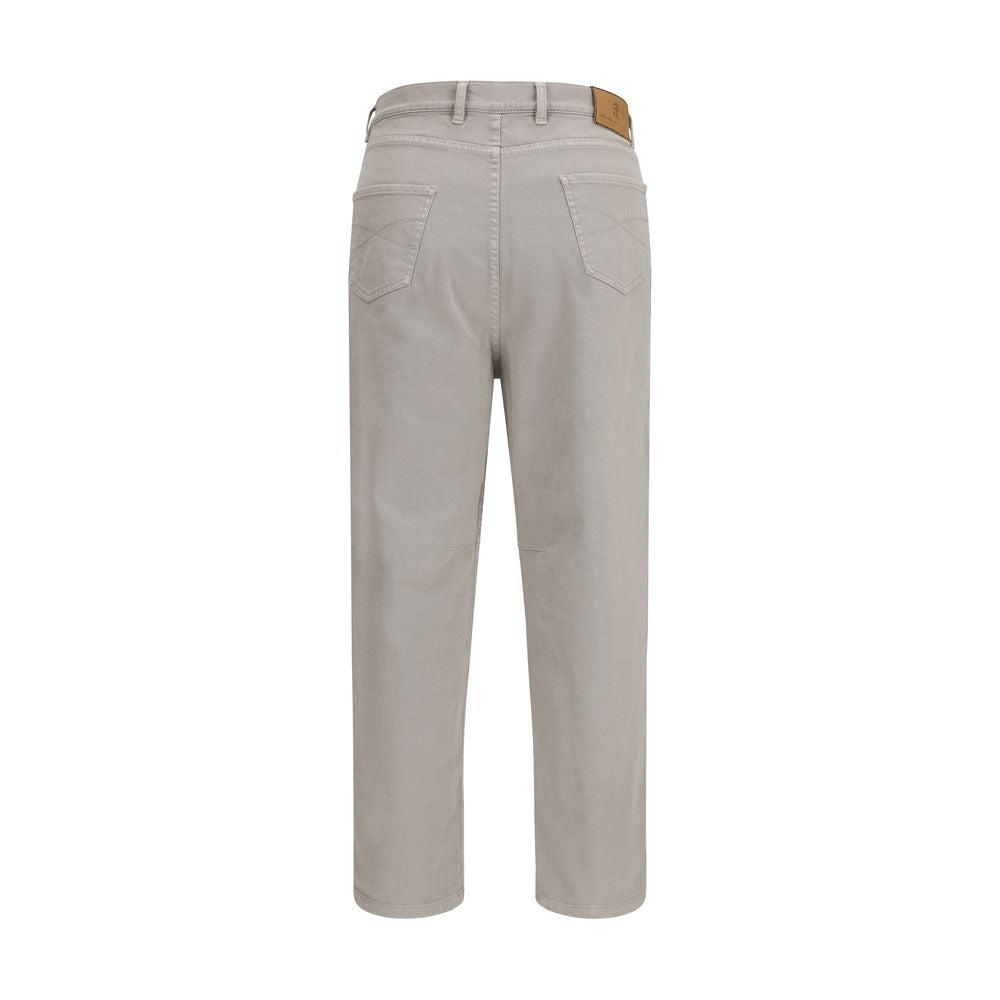 Brunello Cucinelli Brown Cotton Casual Pants