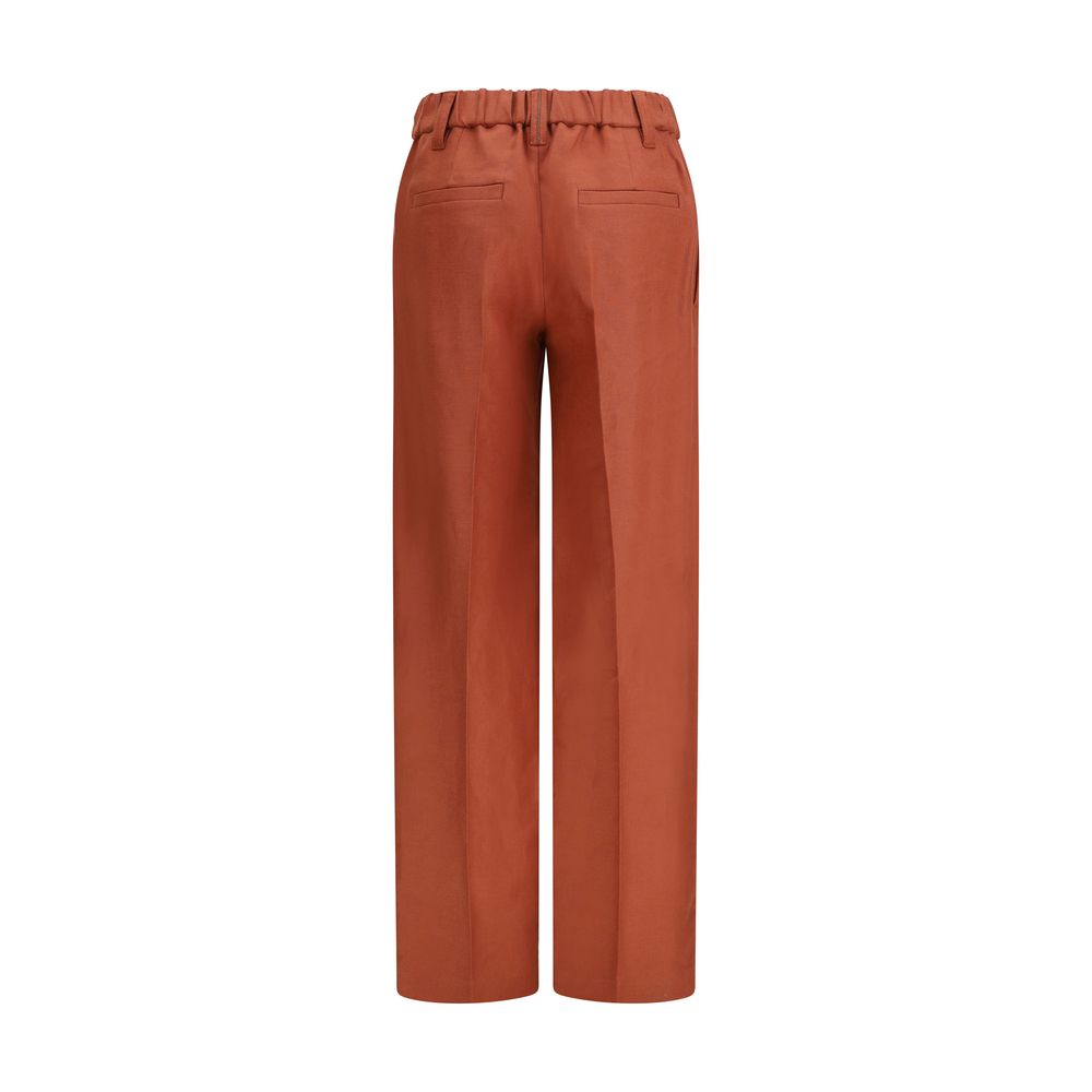 Brunello Cucinelli Multicolor Linen Casual Pants
