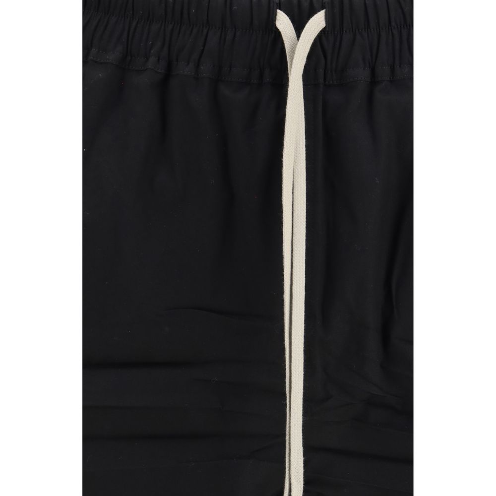 Rick Owens Black Cotton Bermuda Shorts
