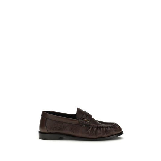 Saint Laurent Brown Calf Leather Bos Taurus Slip-On Loafers