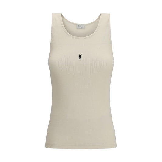 Saint Laurent Beige Cotton Tank Tops