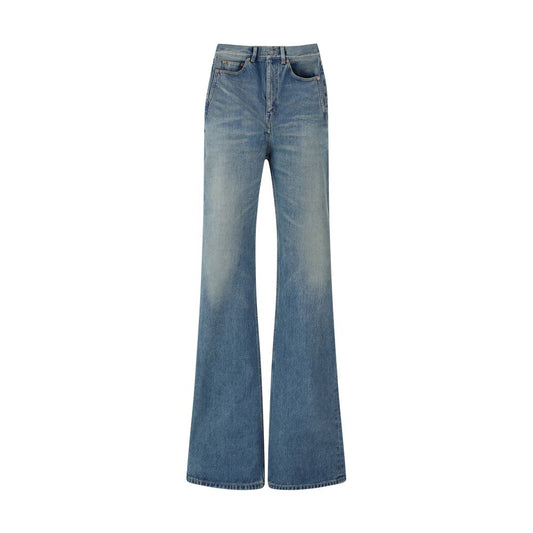 Saint Laurent Blue Cotton Flared Jeans