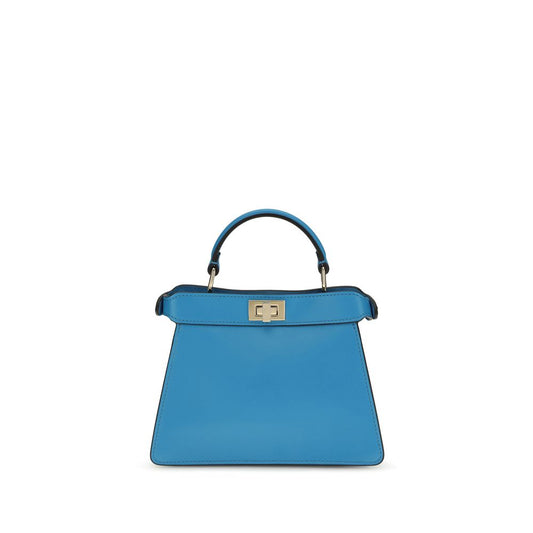 Fendi Blue Calf Leather Bos Taurus Handbag