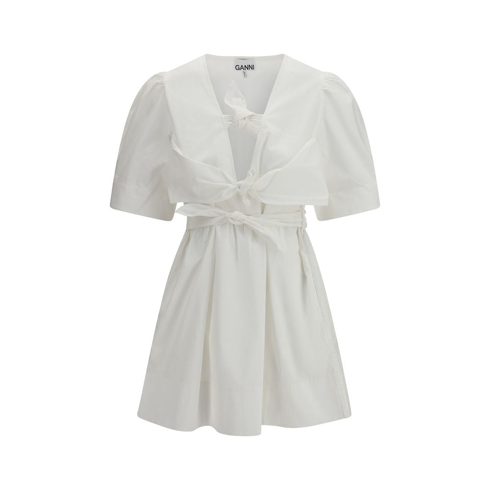 Ganni White Cotton Casual Dress