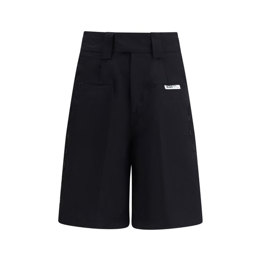 GCDS Black Cotton Bermuda Shorts