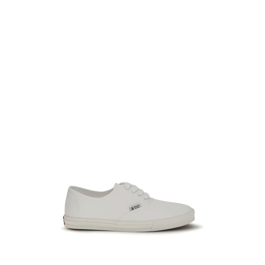 Prada White Cotton Low Top Sneakers